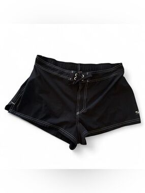 Zero XPosur Black swim board shorts trunks drawstring with white stitching